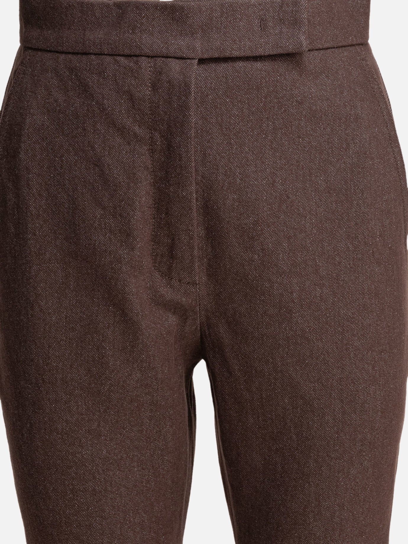 Max Mara Pantaloni in cotone effetto denim 17520739_38 Brown thumbnail_3