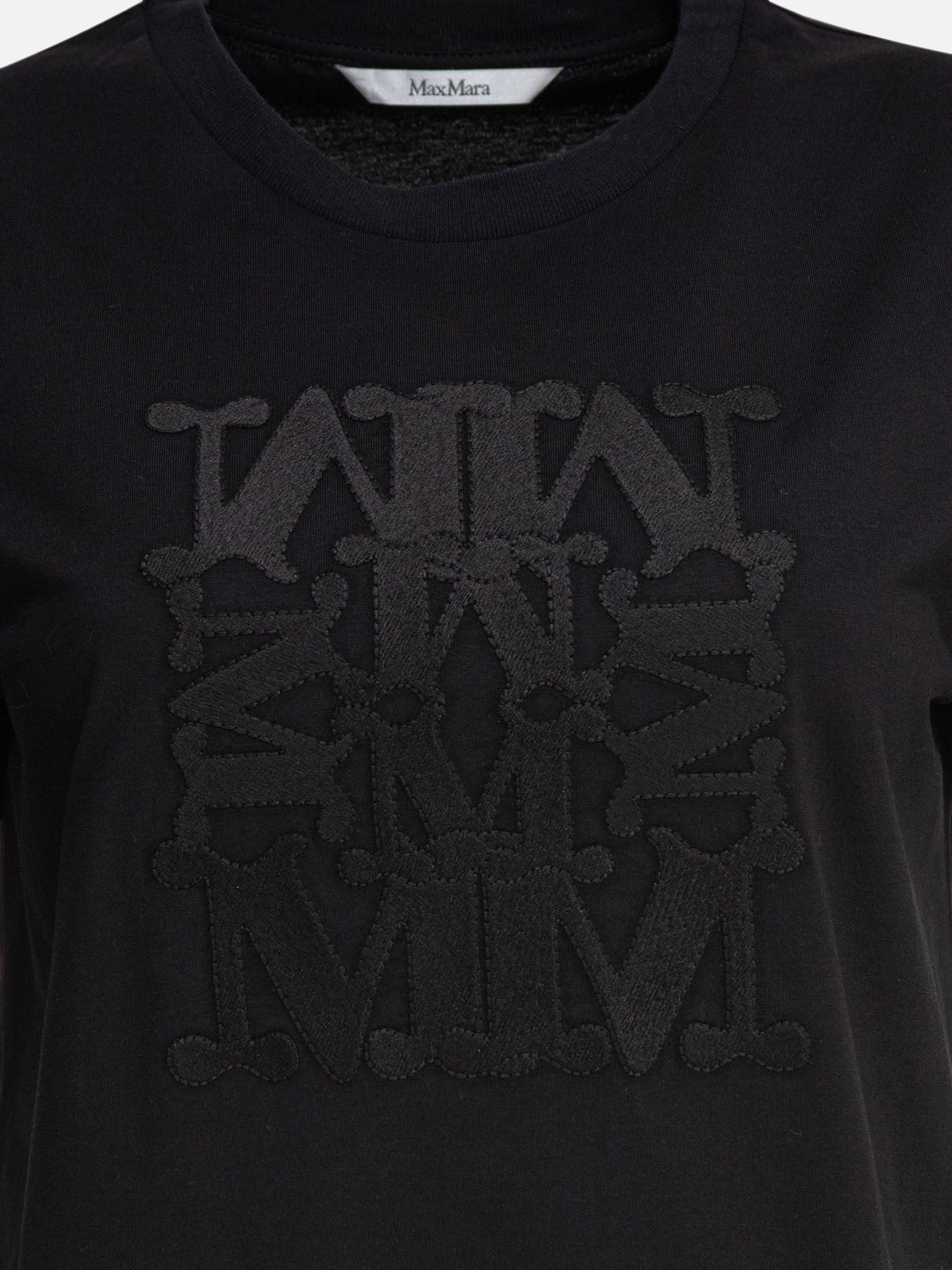 T-shirt girocollo Logo  Nero - Max Mara Donna | PDP | VIETTI Online Store | thumbnail_3