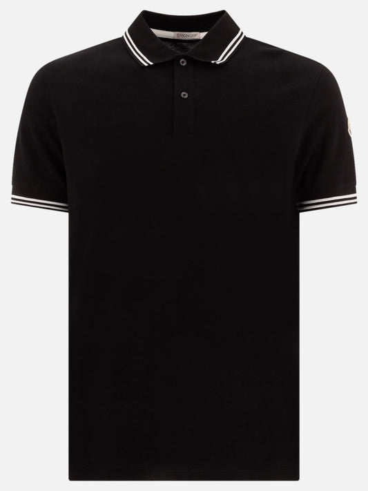 Moncler Polo in cotone piquet 13789600_S Black 1