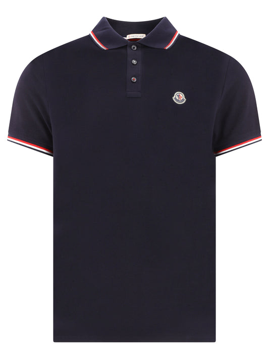 Moncler Polo con logo 13892111_S Blue 1