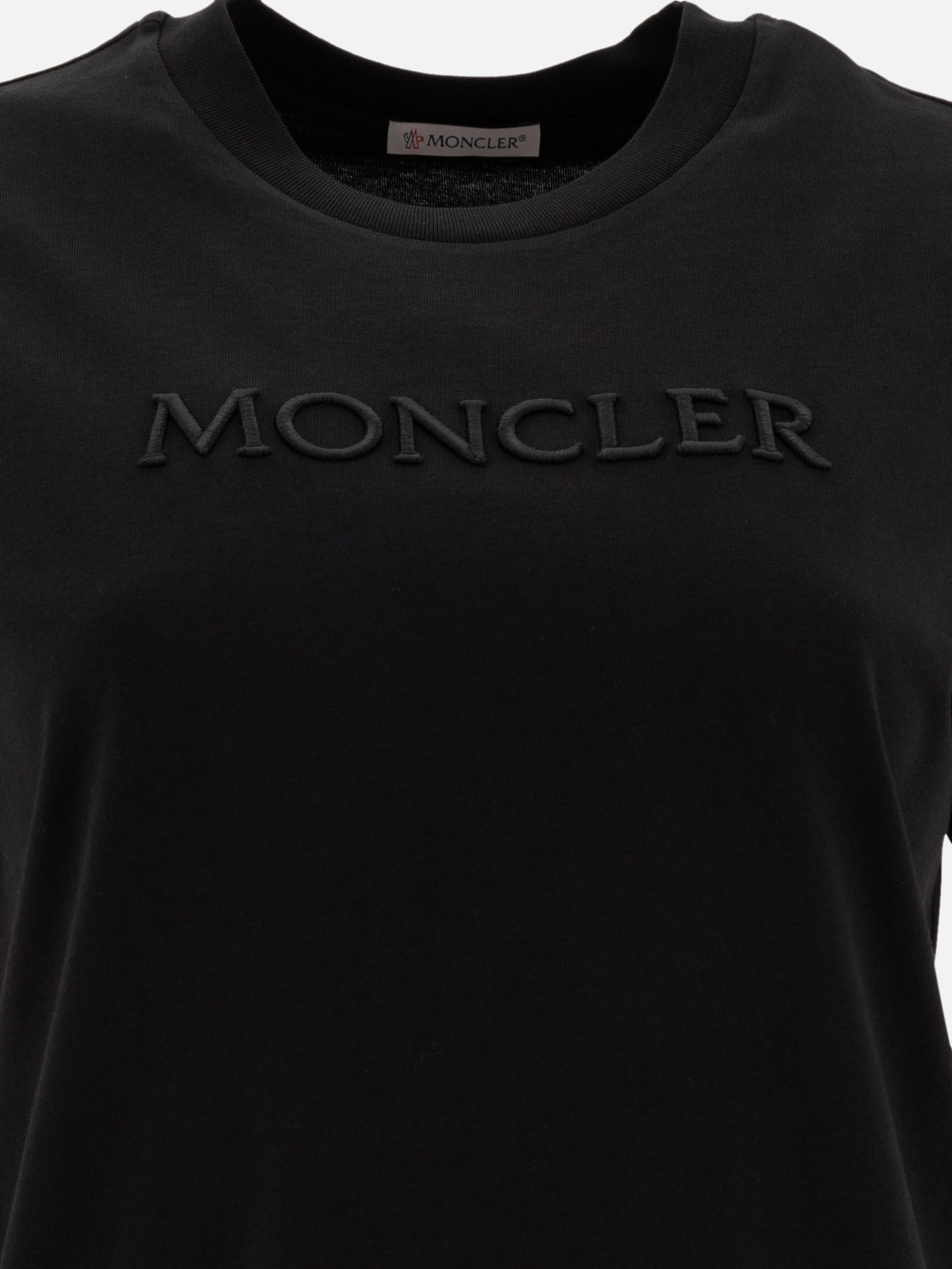 Moncler T-shirt con logo tono su tono 13111633_XS Black thumbnail_3