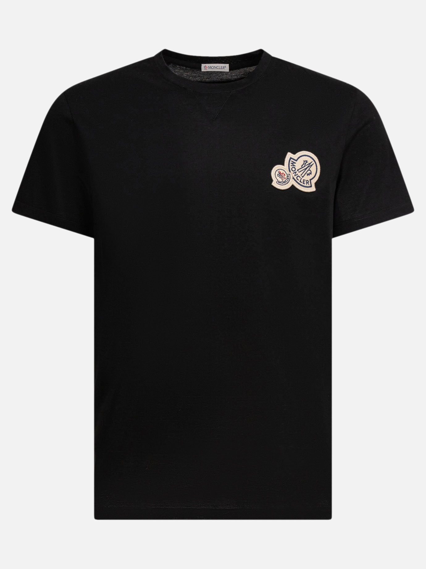 Moncler T-shirt con doppio patch logato 14342519_S Black thumbnail_1