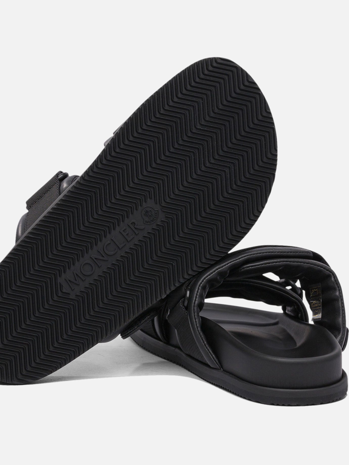 Flat sandals 100% leather - 100% elastodiene  Black - Moncler Women | PDP | VIETTI Online Store | Zoom-Modal_5
