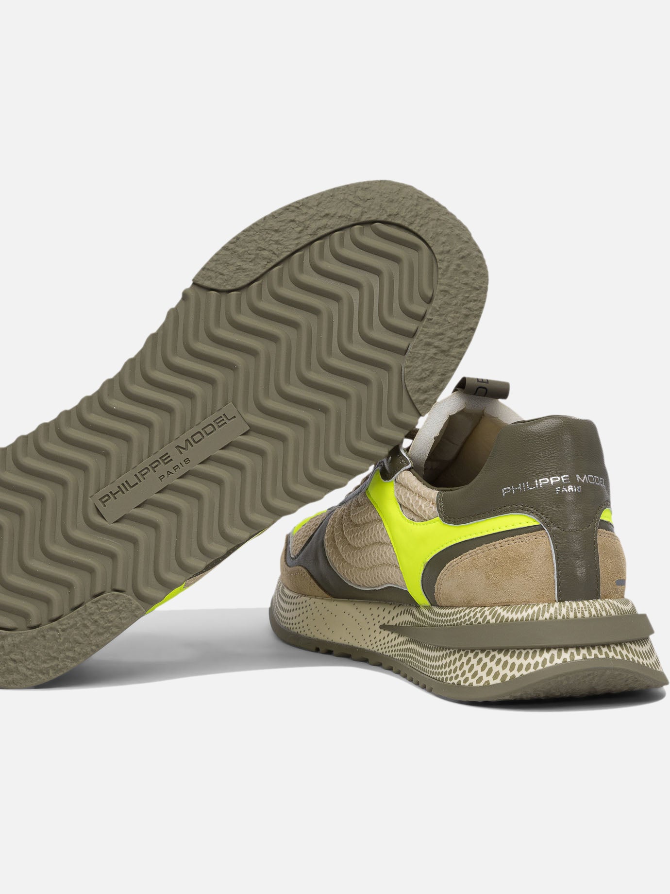 Sneaker basse 50% fabric 25% calf leather 25% sheep leather - 100% poliurethane thermoplastic  Verde - Philippe Model Paris Uomo | PDP | VIETTI Online Store | thumbnail_5