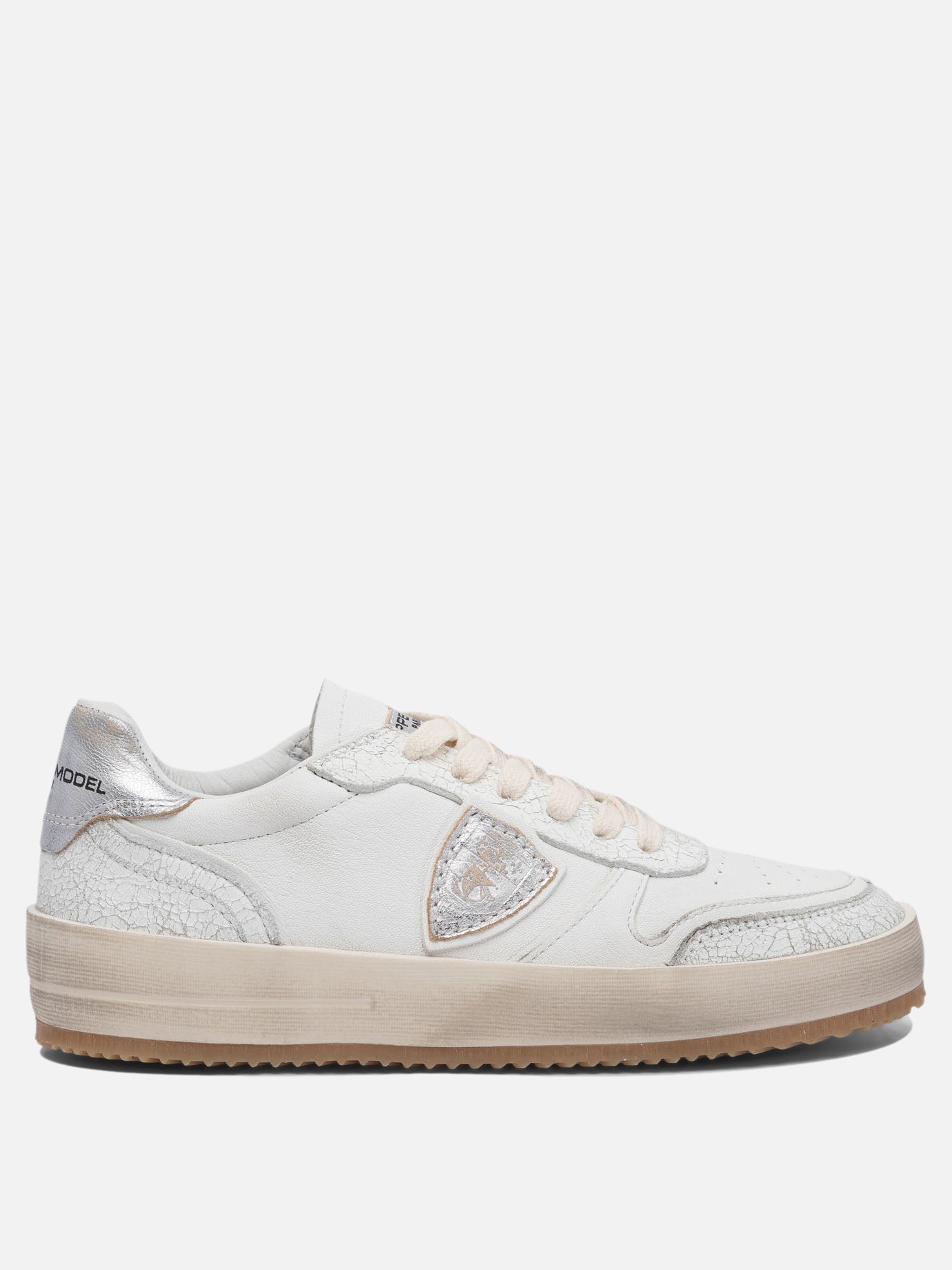 Sneaker basse 80% sheep leather 10% calf leather 10% goat leather - 100% poliurethane thermoplastic  Bianco - Philippe Model Paris Donna | PDP | VIETTI Online Store | Zoom-Modal

