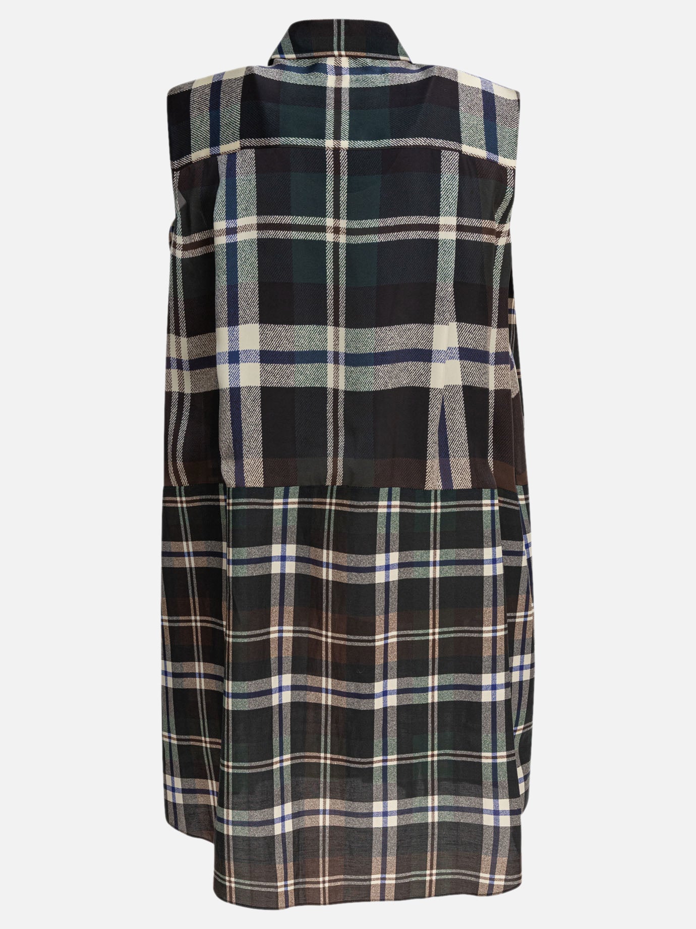 Sacai Abito con stampa scozzese 13616298_1 Black thumbnail_2