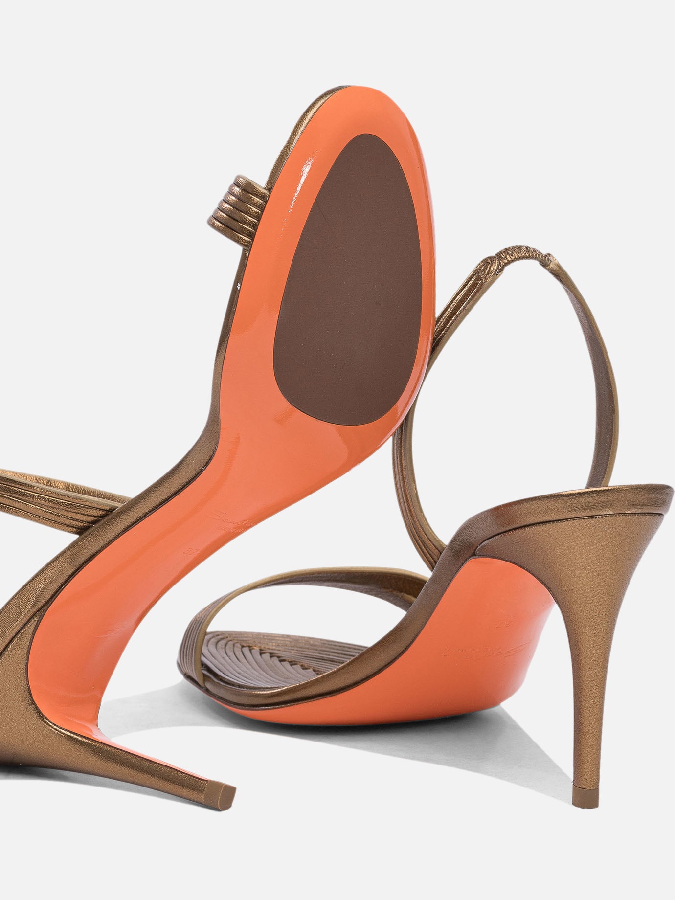 Heeled sandals 100% leather - 100% leather  Gold - Santoni Women | PDP | VIETTI Online Store | thumbnail_5