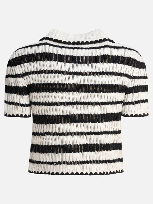 Polo sweater Striped  White - Self-portrait Women | PLP | VIETTI Online Store | 2
