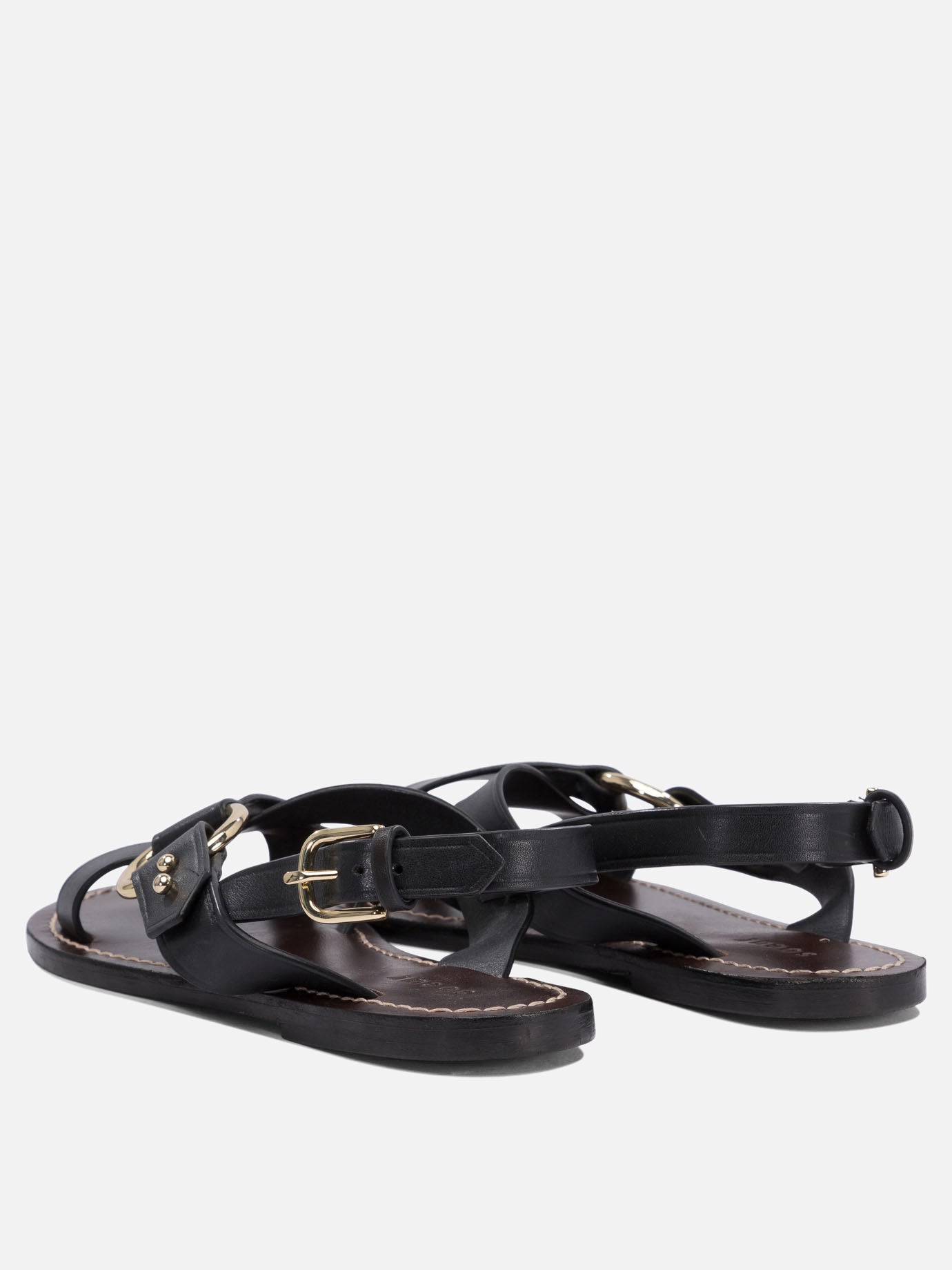Flat sandals 100% leather - 100% leather  Black - Soeur Women | PDP | VIETTI Online Store | thumbnail_4