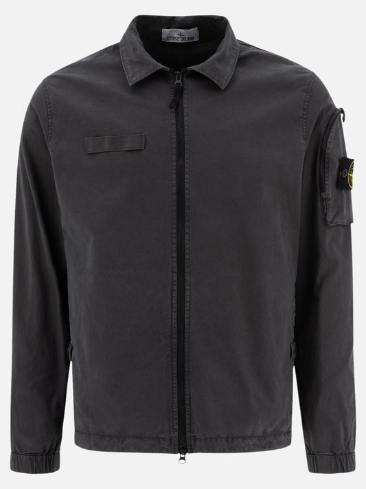 Stone Island Overshirt in cotone biologico effetto "Old" 19421923_M Grey 1