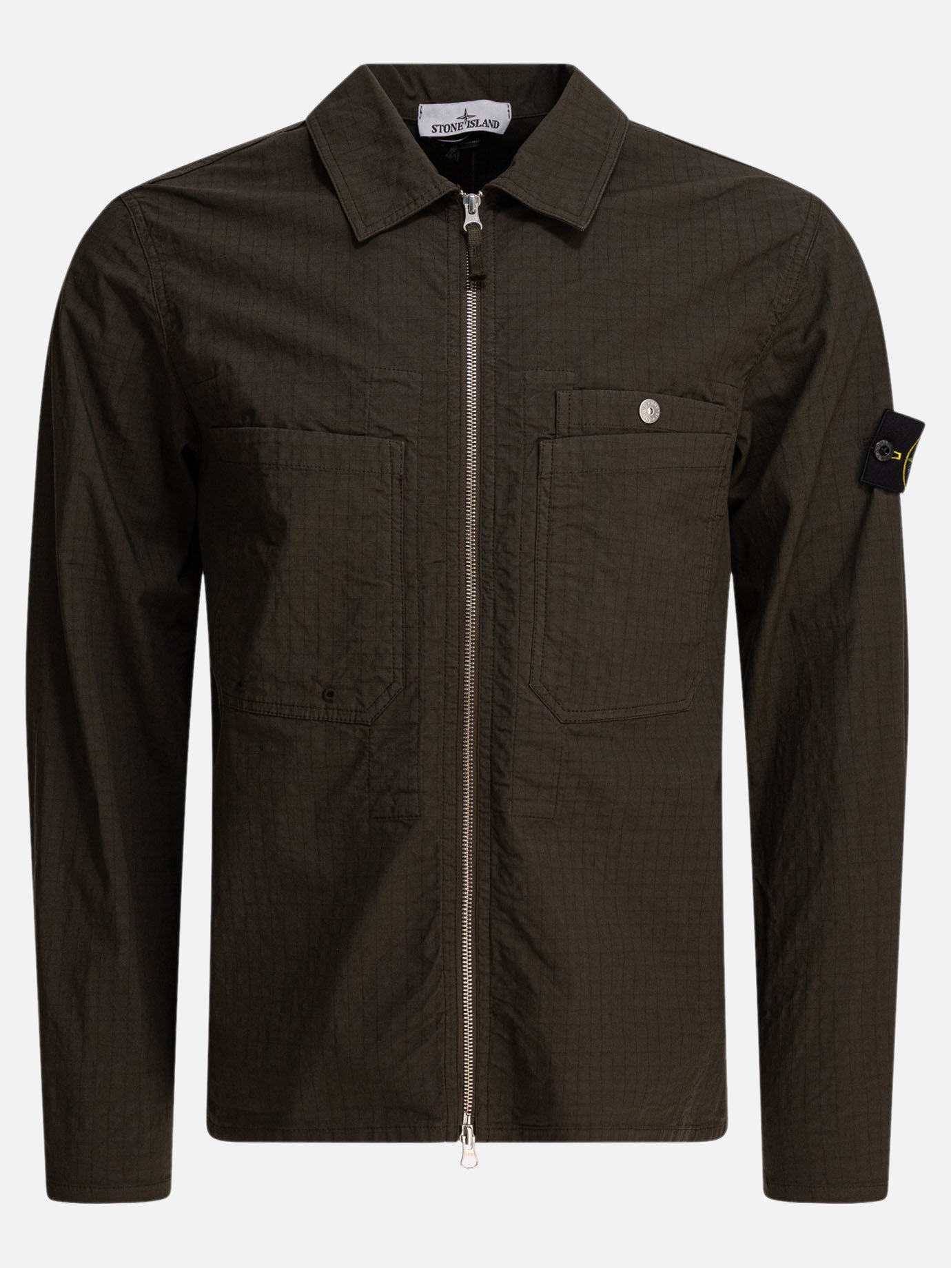 Stone Island Organic cotton ripstot stretch overshirt 20664475_M Green thumbnail_1