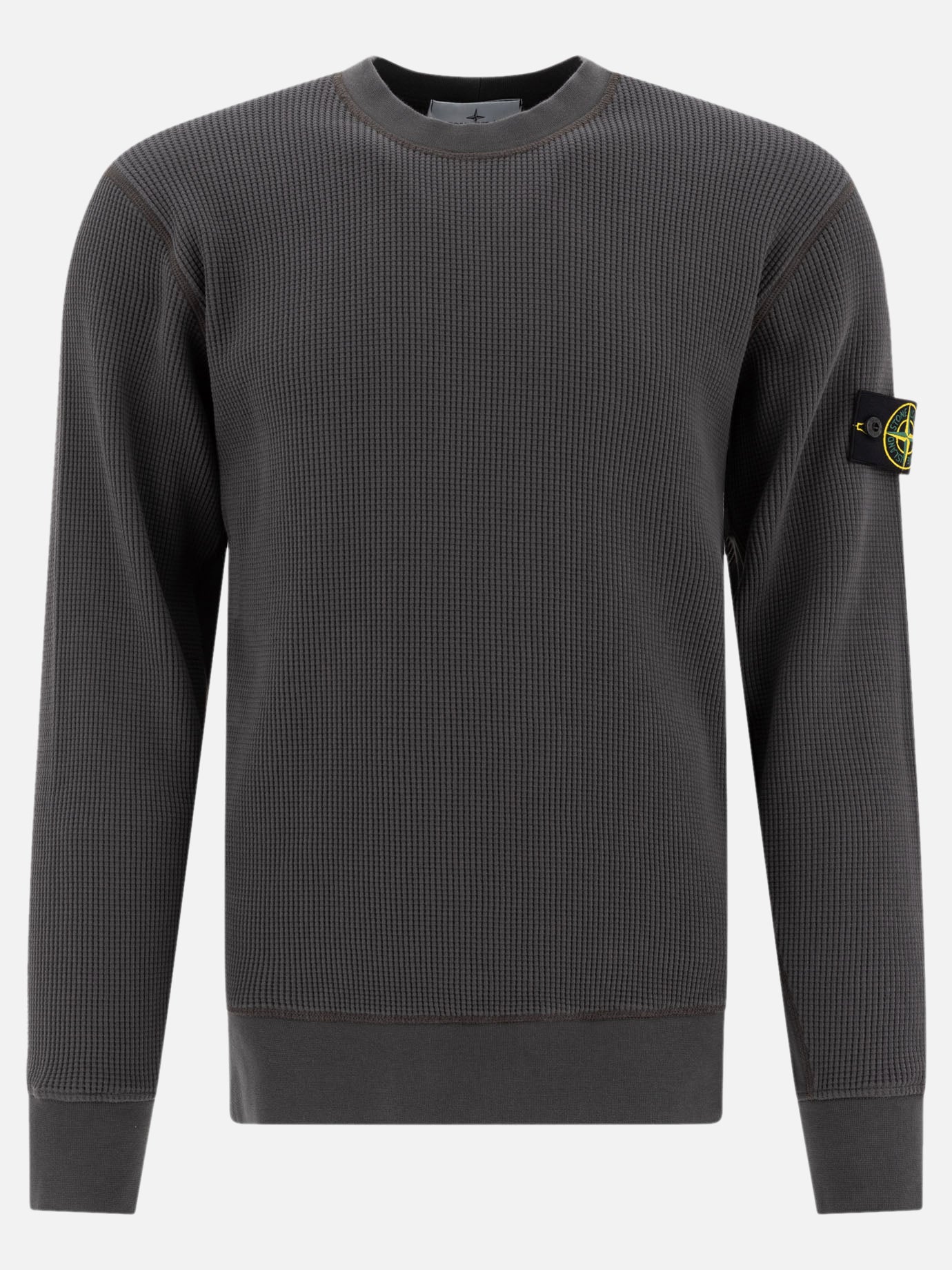 Stone Island Felpa girocollo in cotone felpato 19598811_L Grey thumbnail_1