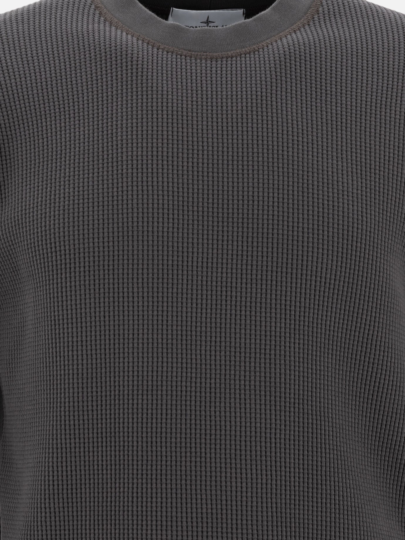 Stone Island Felpa girocollo in cotone felpato 19598811_L Grey thumbnail_3