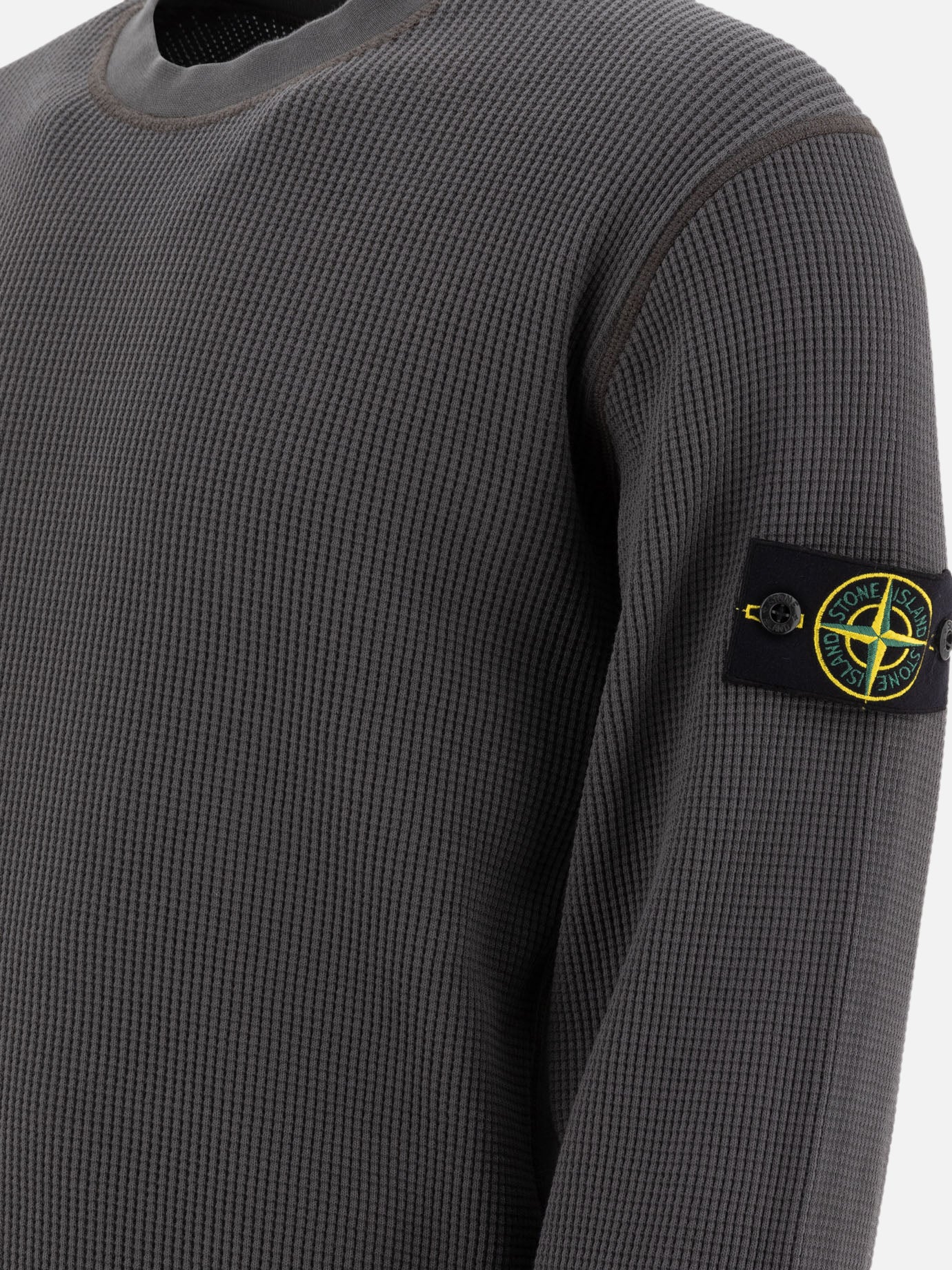 Stone Island Felpa girocollo in cotone felpato 19598811_L Grey thumbnail_4