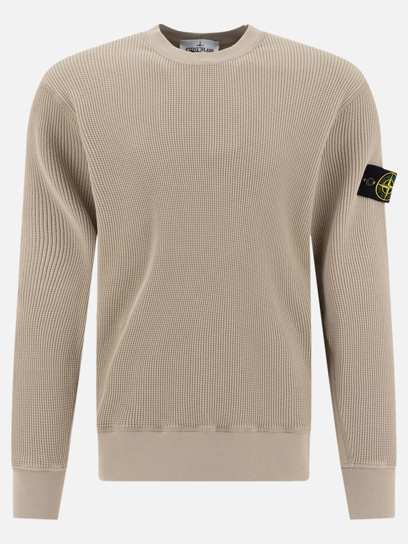 Stone Island Felpa girocollo in cotone felpato 16095127_L Beige thumbnail_1