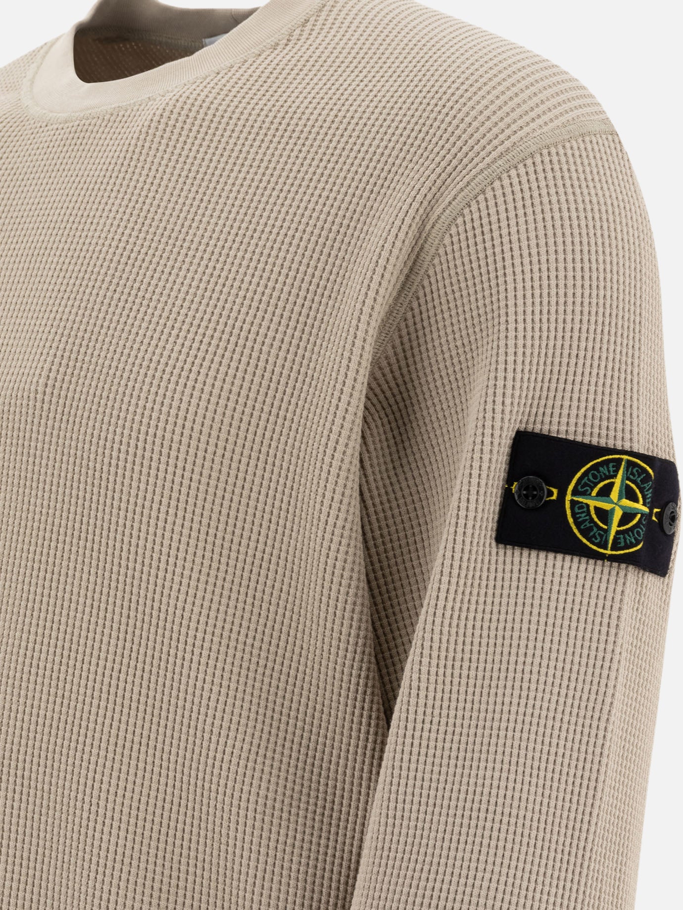 Stone Island Felpa girocollo in cotone felpato 16095127_L Beige thumbnail_4