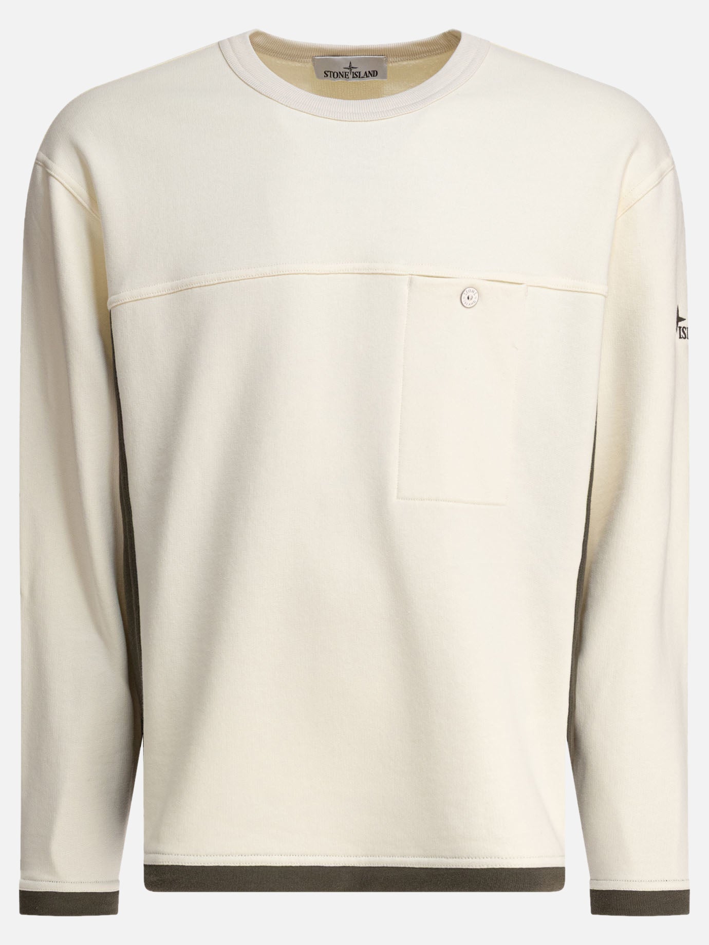Stone Island Cotton fleece crewneck sweatshirt 19387435_L White thumbnail_1