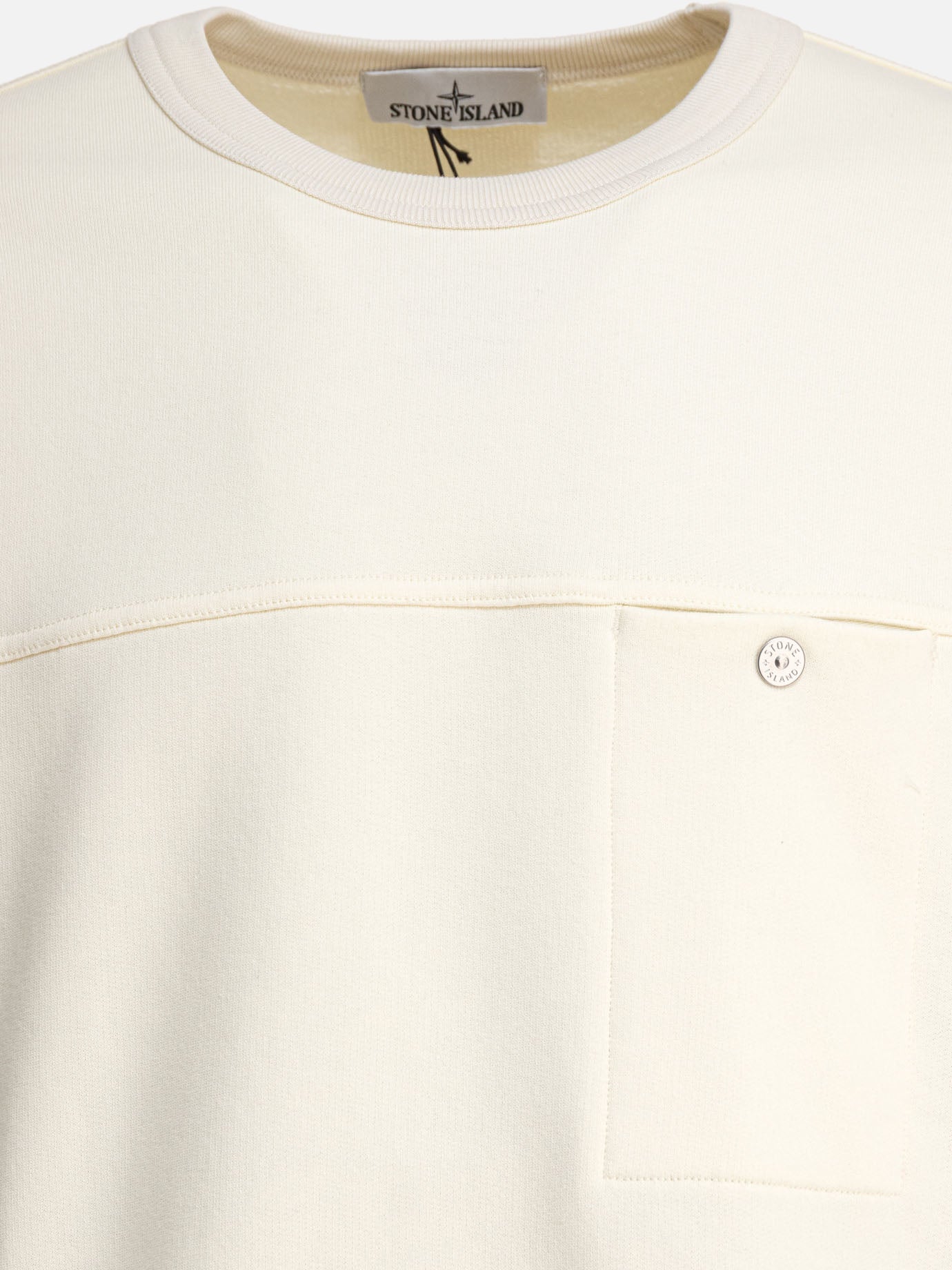 Stone Island Cotton fleece crewneck sweatshirt 19387435_L White thumbnail_3