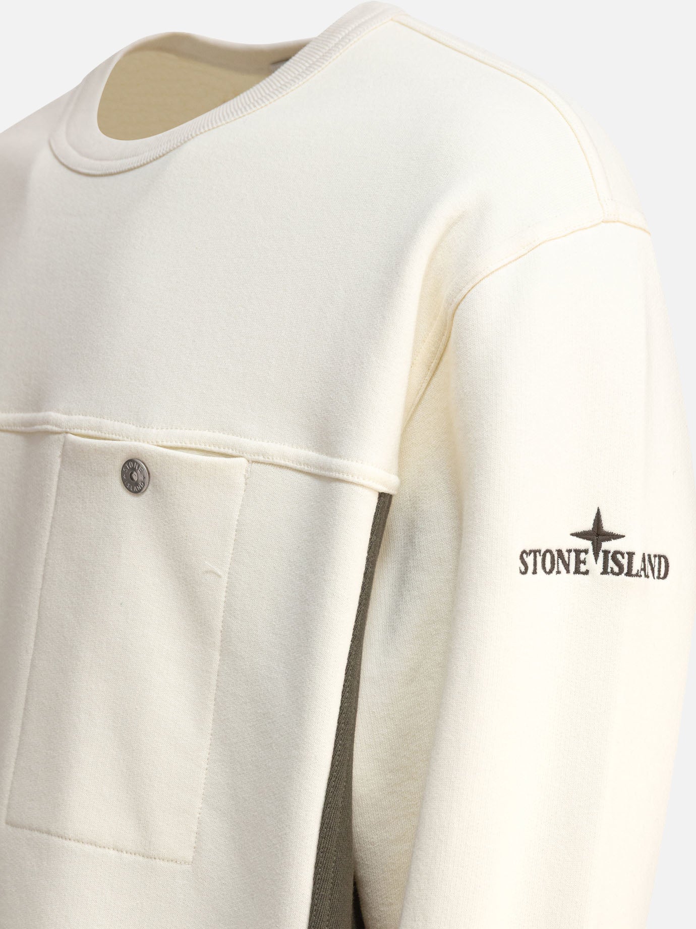 Stone Island Cotton fleece crewneck sweatshirt 19387435_L White thumbnail_4