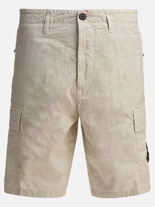 Stone Island Stretch cotton canvas cargo bermuda shorts 24632331_32 Beige 1