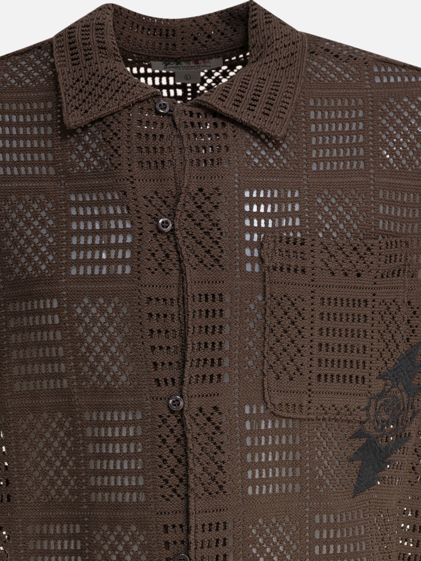 Thisisneverthat® Camicia &quot;GD Lightning Mesh&quot; 19939800_S Brown thumbnail_3