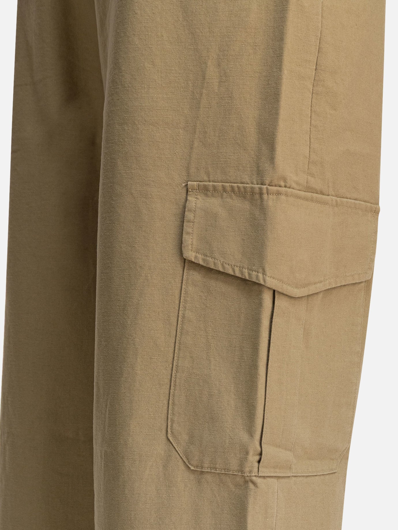 Vince Pantaloni cargo in cotone e lino 10002409_31 Beige thumbnail_4
