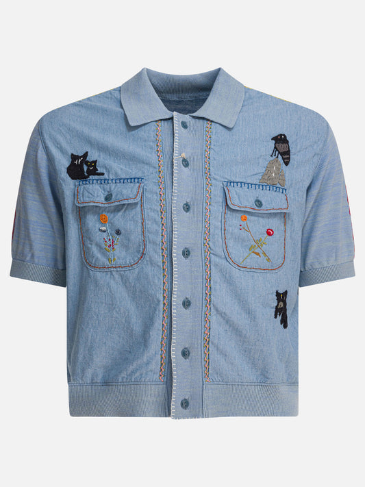 Camicie casual Embroidered  Azzurro - KAPITAL Uomo | VIETTI Online Store 
