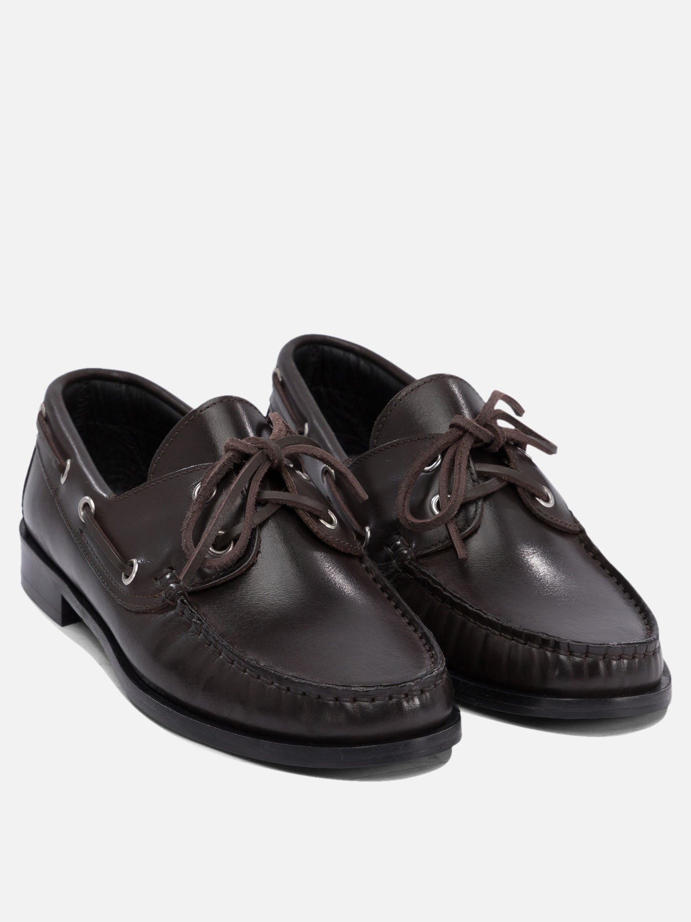 Laced loafers 100% leather - 50% leather 50% rubber  Brown - Aeyde Women | PDP | VIETTI Online Store | thumbnail_2