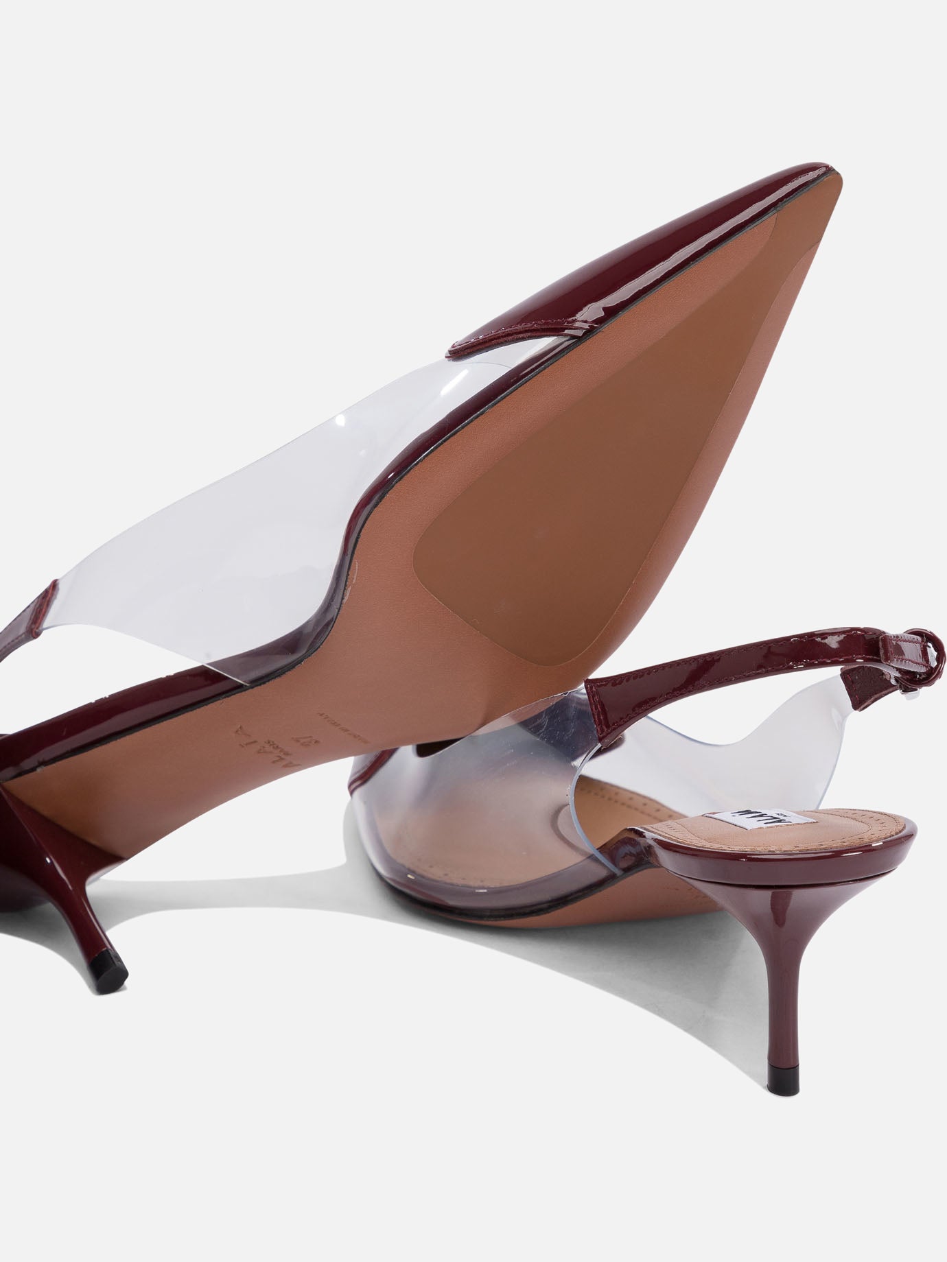 Slingbacks 50% patent calfskin 50% polyurethane - 95% leather 5% rubber  Bordeaux - Alaïa Women | PDP | VIETTI Online Store | Zoom-Modal_5
