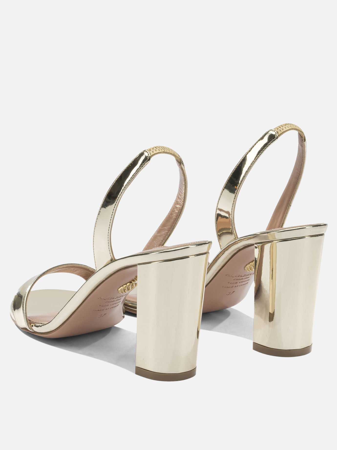 Heeled sandals 40% polyester 38% polyurethane 22% thermoplastic polyurethane - 100% calf leather  Gold - Aquazzura Women | PDP | VIETTI Online Store | thumbnail_4