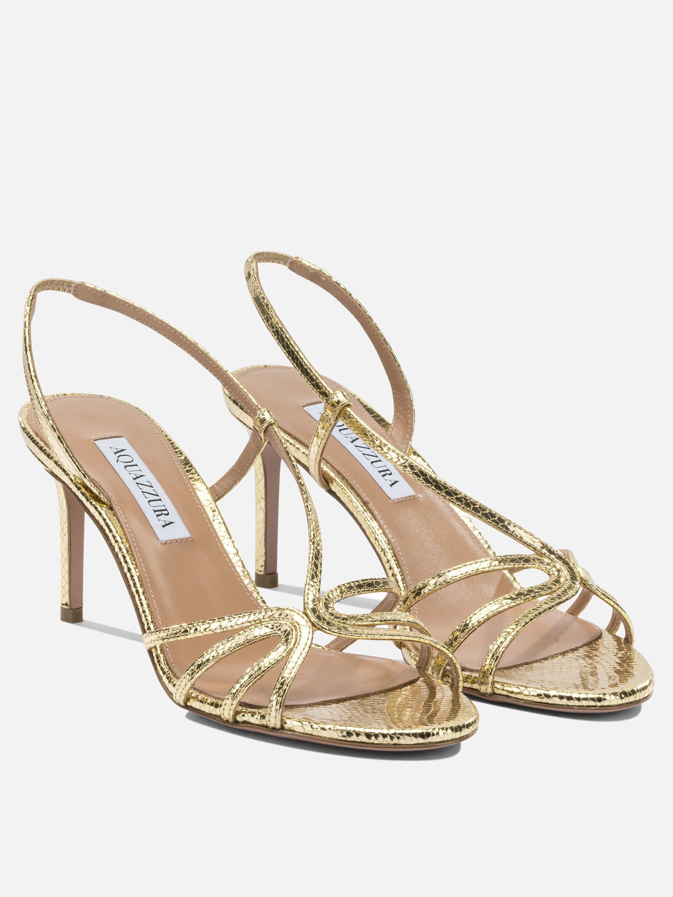 Heeled sandals 100% goat leather - 100% calf leather  Gold - Aquazzura Women | PDP | VIETTI Online Store | Zoom-Modal_2
