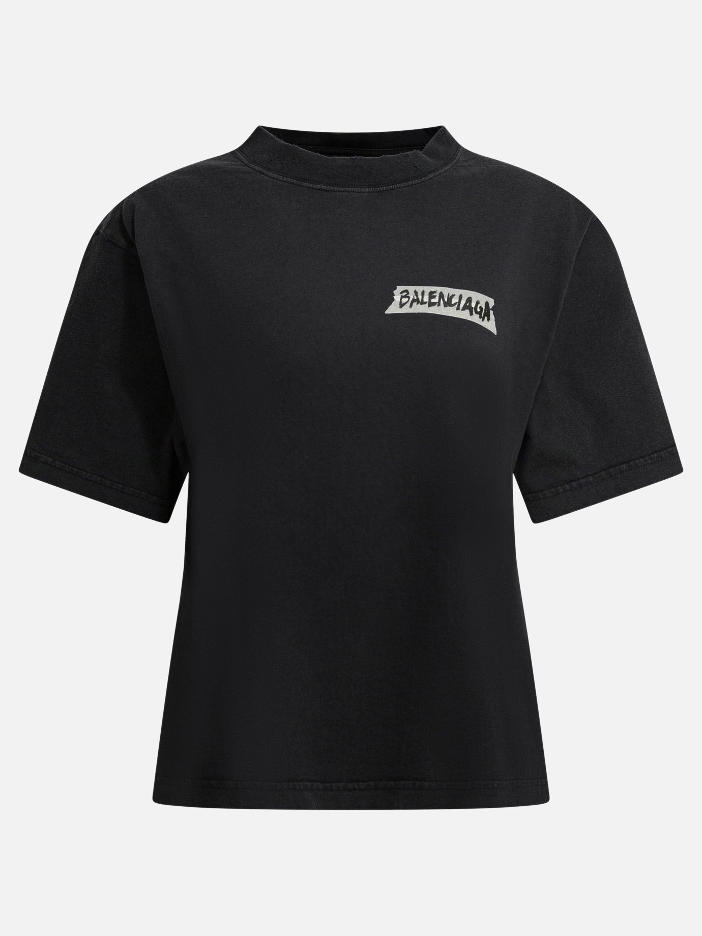 Crewneck t-shirts Logo  Black - Balenciaga Women | PDP | VIETTI Online Store | thumbnail