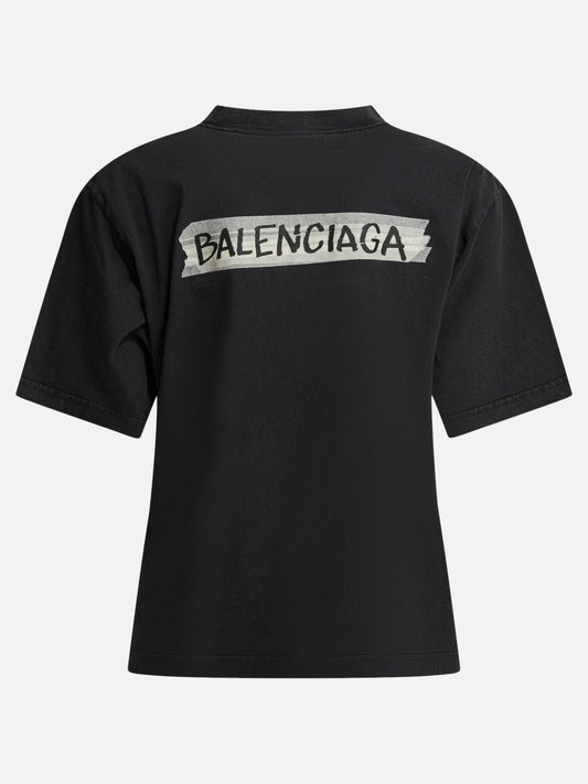 Crewneck t-shirts Logo  Black - Balenciaga Women | PDP | VIETTI Online Store | 2
