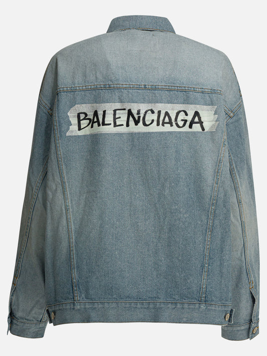 Denim jackets Solid colour  Light blue - Balenciaga Women | PDP | VIETTI Online Store | 2
