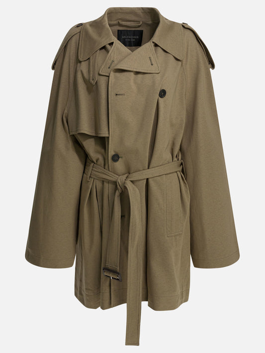 Raincoats & Trench coats Solid colour  Beige - Balenciaga Women | PDP | VIETTI Online Store 

