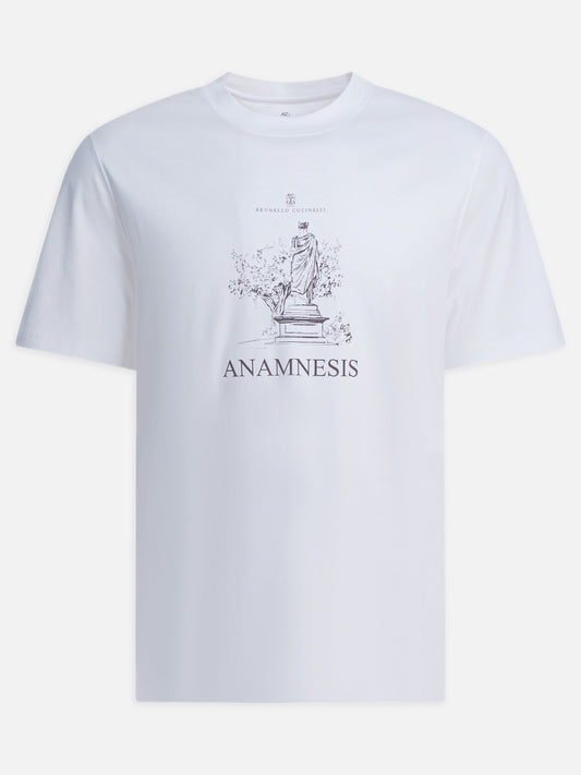 T-shirt girocollo Print  Bianco - Brunello Cucinelli Uomo | VIETTI Online Store 
