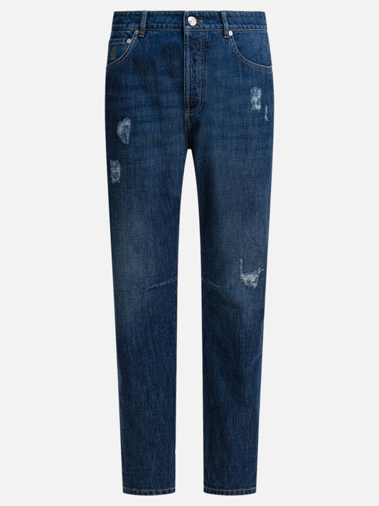 Jeans a gamba dritta Denim  Blu - Brunello Cucinelli Uomo | PLP | VIETTI Online Store 
