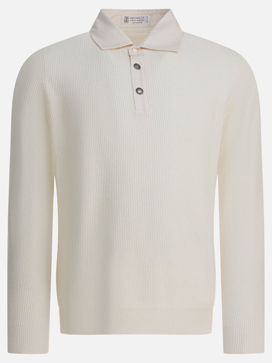 Maglioni scollo a V Solid colour  Bianco - Brunello Cucinelli Uomo | VIETTI Online Store 
