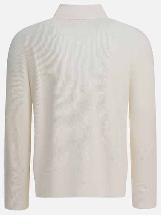 Maglioni scollo a V Solid colour  Bianco - Brunello Cucinelli Uomo | VIETTI Online Store | 2
