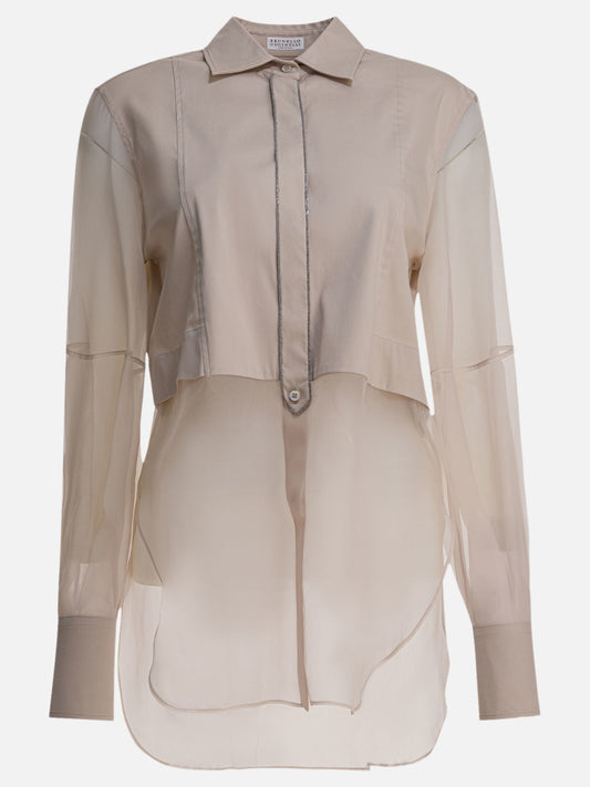 Camicie casual Solid colour  Grigio - Brunello Cucinelli Donna | PDP | VIETTI Online Store 
