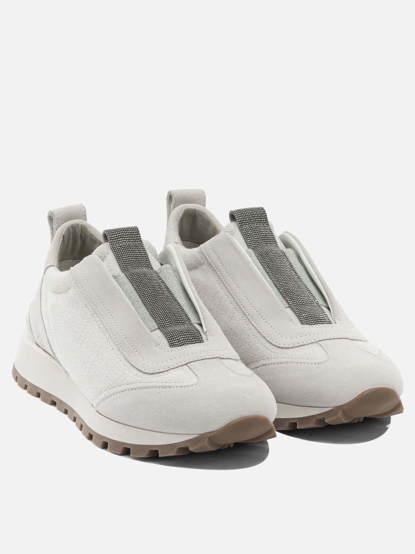 Low top sneakers 63% cotton 37% linen - 100% rubber  White - Brunello Cucinelli Women | PDP | VIETTI Online Store | Zoom-Modal_2
