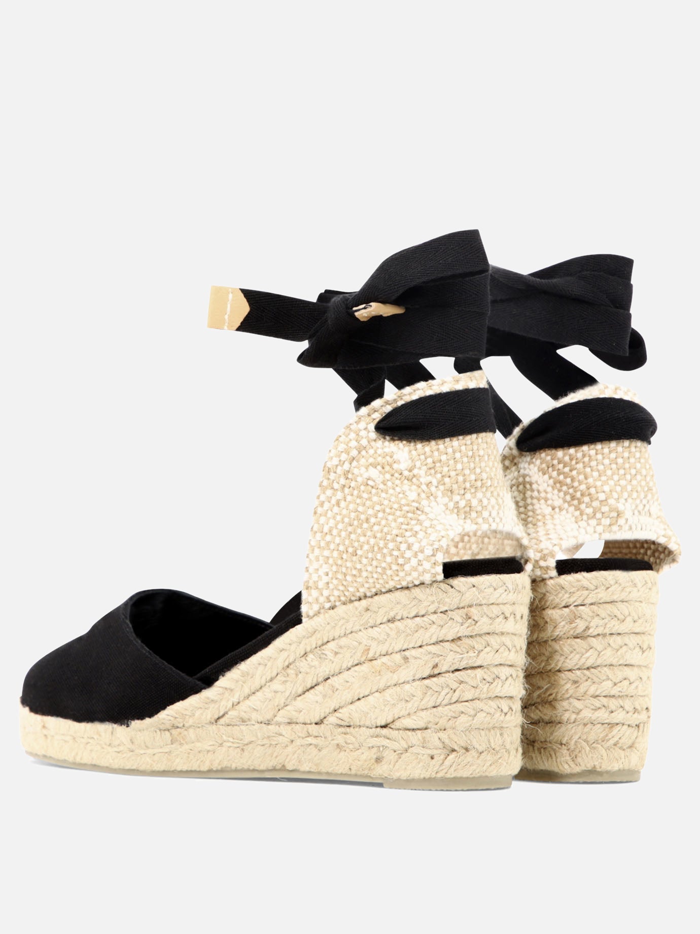 Heeled espadrilles 100% organic cotton - 100% rubber  Black - Castañer Women | PDP | VIETTI Online Store | thumbnail_4
