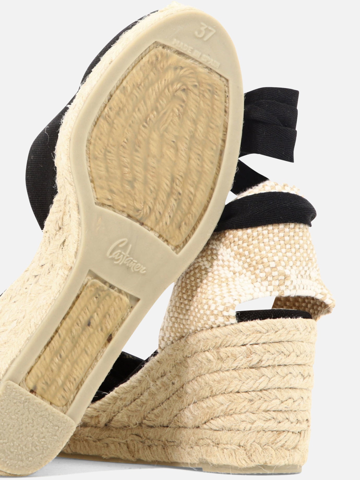 Heeled espadrilles 100% organic cotton - 100% rubber  Black - Castañer Women | PDP | VIETTI Online Store | Zoom-Modal_5
