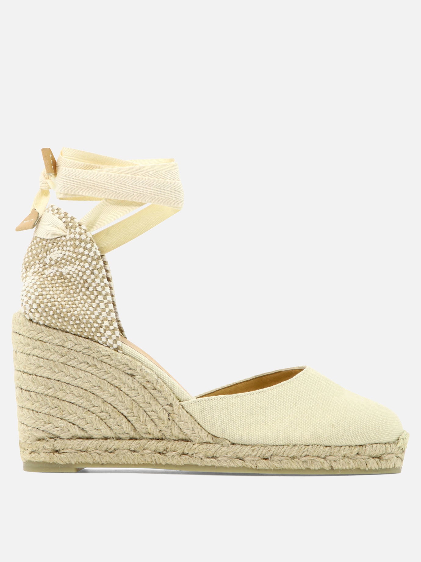 Heeled espadrilles 100% organic cotton - 100% rubber  White - Castañer Women | PDP | VIETTI Online Store | Zoom-Modal
