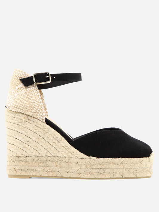 Heeled espadrilles 100% cotton - 100% rubber  Black - Castañer Women | PLP | VIETTI Online Store 
