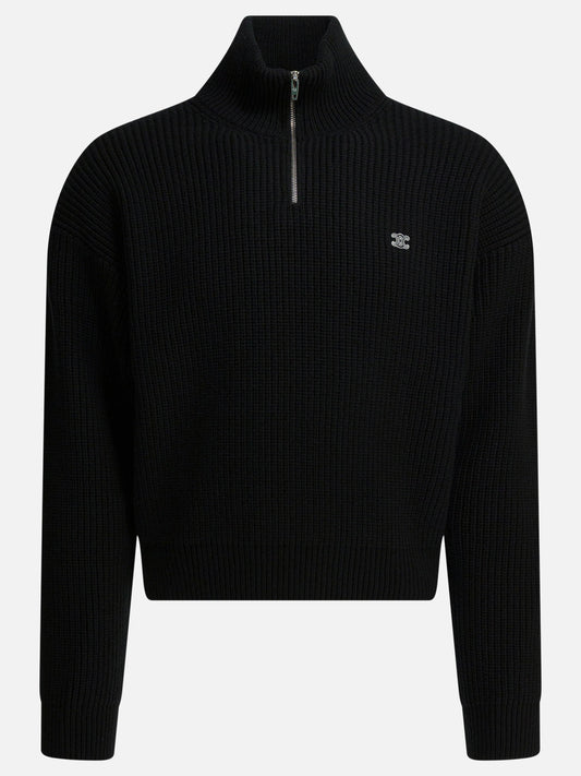Half zip sweaters 100% wool  Black - Celine Men | PLP | VIETTI Online Store 
