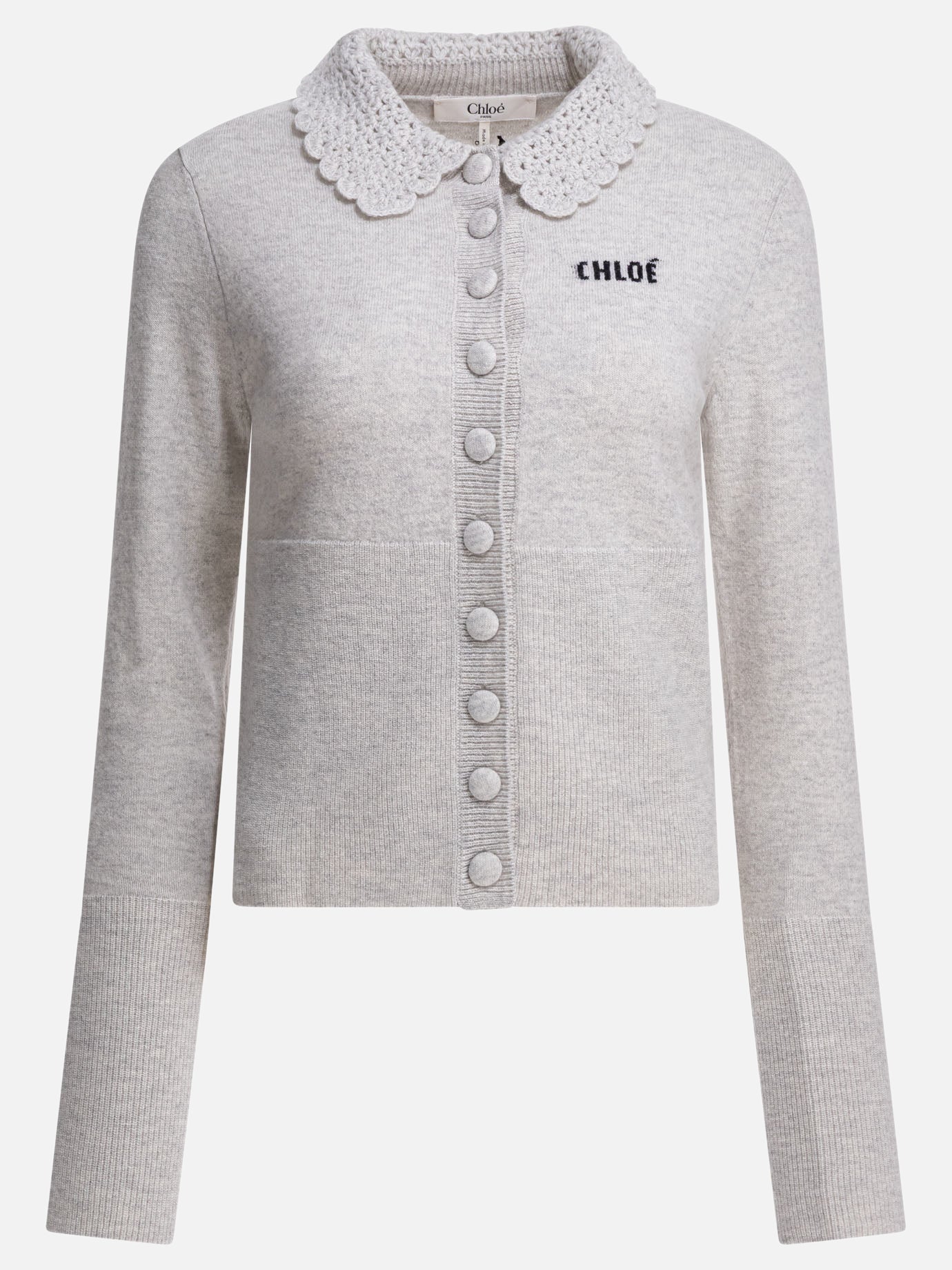 Cardigans Logo  Grey - Chloé Women | PDP | VIETTI Online Store | thumbnail