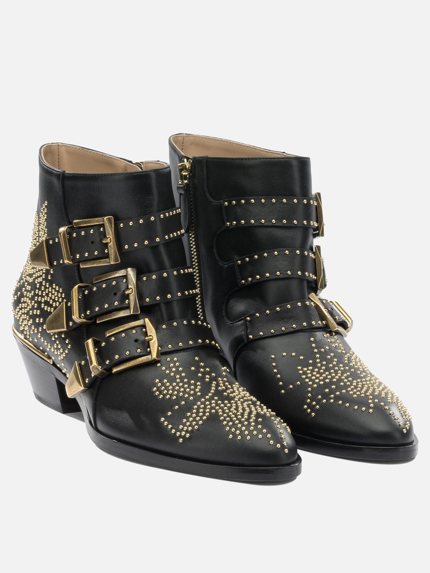 Zipped boots 88% calf leather 12% goat leather - 100% calf leather  Black - Chloé Women | PDP | VIETTI Online Store | thumbnail_2