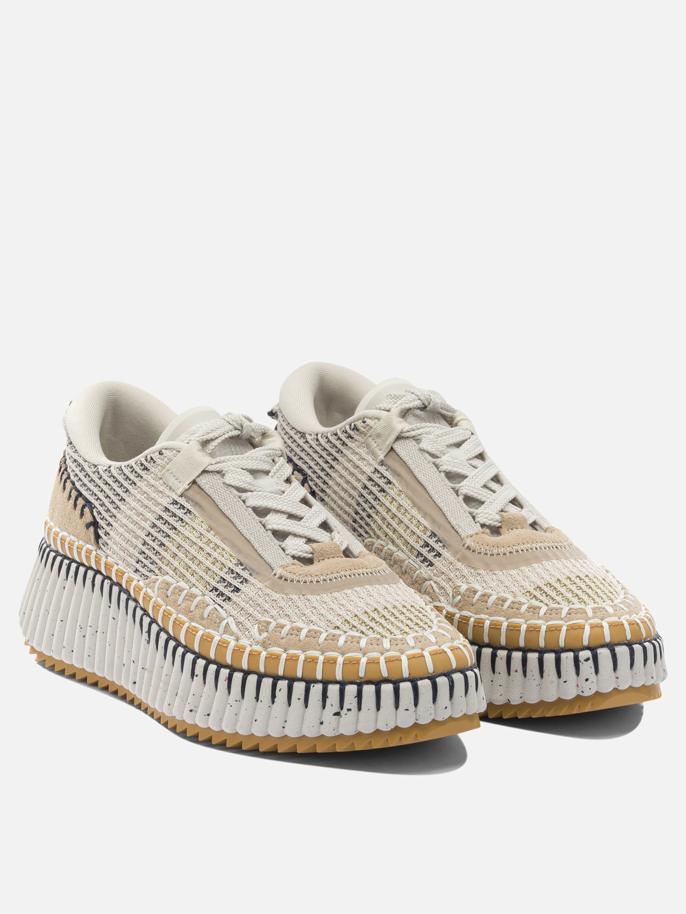 Low top sneakers 100% polyester - 100% calf leather  Beige - Chloé Women | PDP | VIETTI Online Store | thumbnail_2