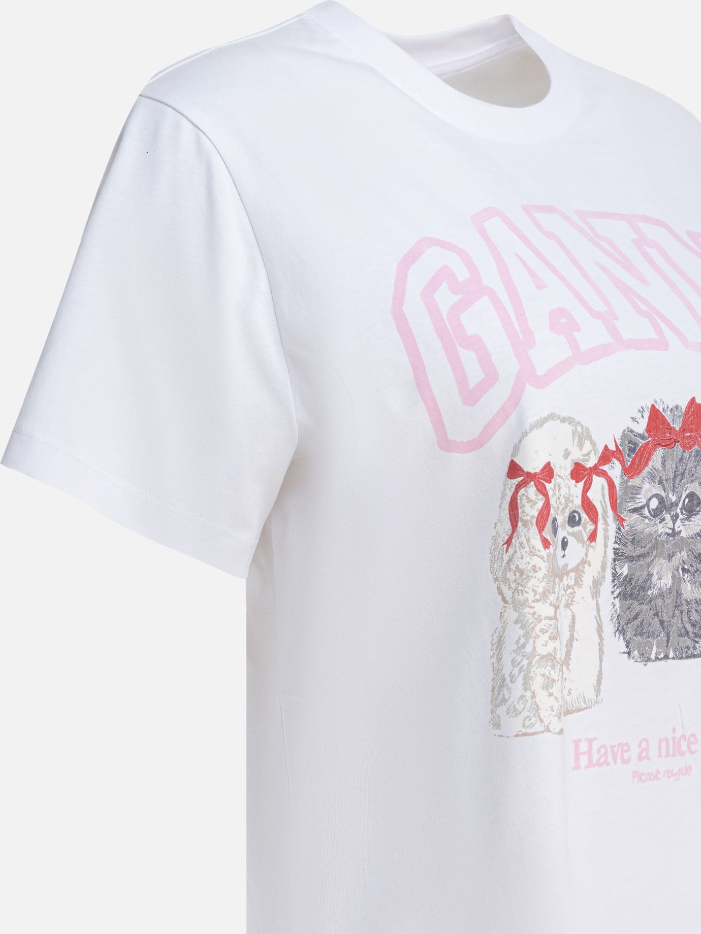 T-shirt girocollo Logo  Bianco - Ganni Donna | PDP | VIETTI Online Store | thumbnail_4